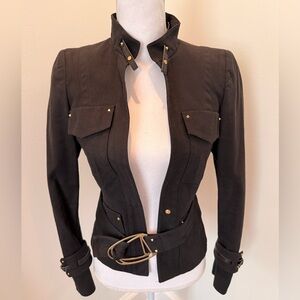 Vintage Gucci Black Denim Jacket & Skirt set
